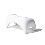 TUSHY Ottoman: A Premium Toilet Stool for The Bathroom, Modern Sleek Design | Squatting Position Helps Improve Bowel Health & Relieve Constipation (Relaxed 7.5, White/White)