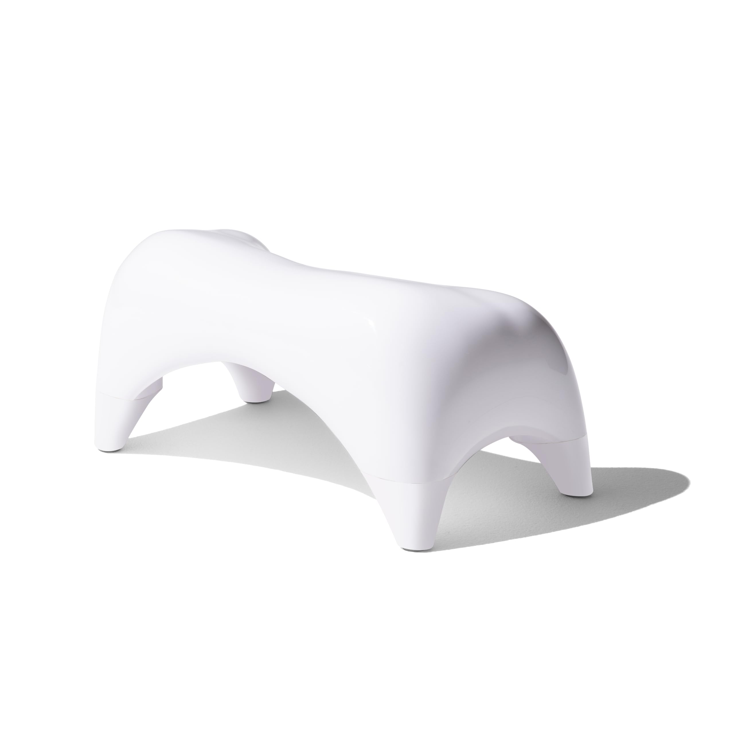 TUSHY Ottoman: A Premium Toilet Stool for The Bathroom, Modern Sleek Design | Squatting Position Helps Improves Bowel Health & Relieves Constipation | 7.5" Relaxed, White