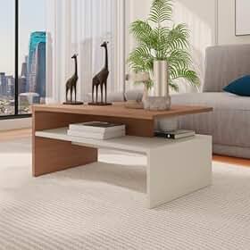 Mesa de centro sala moderna com 2 andares Giovana casa e escritório(off/madeirado)