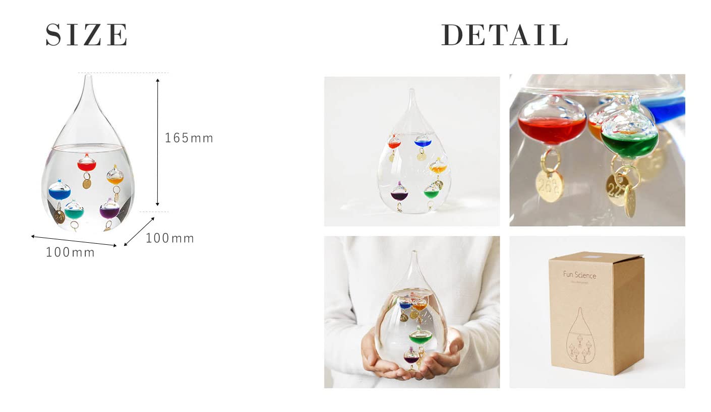 Amazon.co.jp: ガラスフロート温度計 ガリレオ温度計 L サイエンス