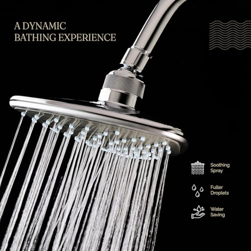 Image of JAL Overhead Shower Triangle shaped 6.5 inch | Fixed Mounted | Rain Shower head for bathroom ABS Plated Spray with Silicon Nozzle | With Rubit Cleaning System| Chrome Finish | Jal Shower