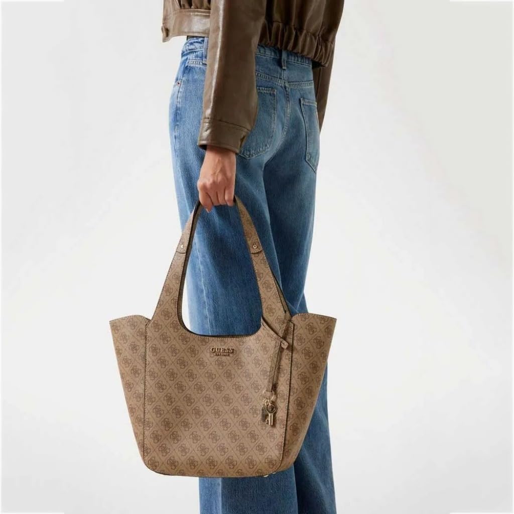 GUESS Calista 2 in 1 Tote Latte Logo