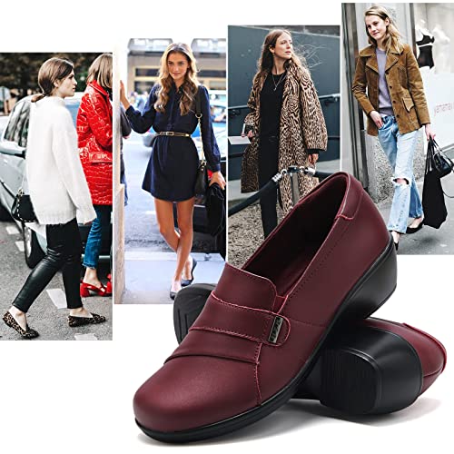 Image of UZB Loafers for Women Dress Shoes Low Heel Slip On Shoes Casual Work Office Dressy Shoes