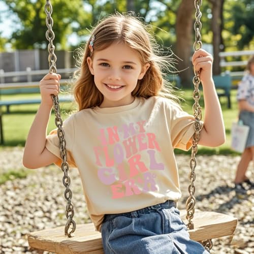 Image of Flower Girl Shirt for Toddler Girls in My Flower Girl Era T-Shirt Bridesmaid Proposal Kids Cute 2-7Years