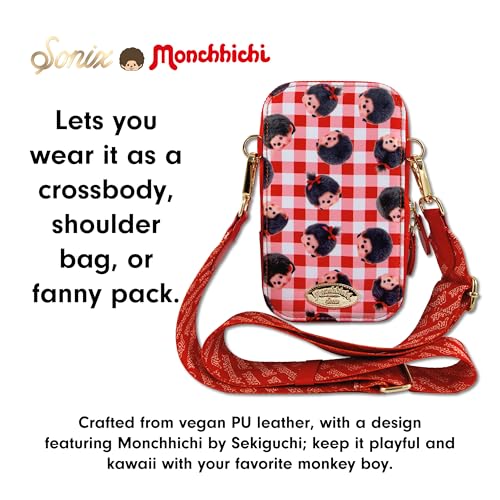 Sonix x Monchhichi Phone Pouch - Universal Smartphone Travel Purse and Wallet, Crossbody and Shoulder Bag | Monchhichi Plaid4