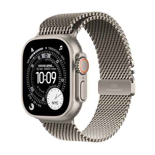 Ya en manzanajugosa.com: Apple Watch Ultra 3 GPS + Cellular, Reloj prémium para Running y Multideporte con Caja de Titanio Resistente de 49 mm y Pulsera Milanese Loop en Titanio Natural - Talla L.Monitores avanzados de Salud