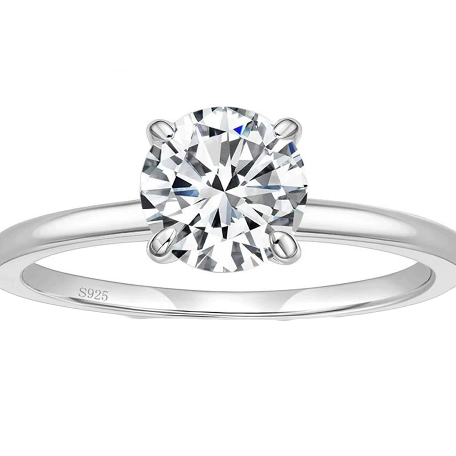 Anillo de Promesa de Mujer Plata de Ley 925 Color Oro para Grabar