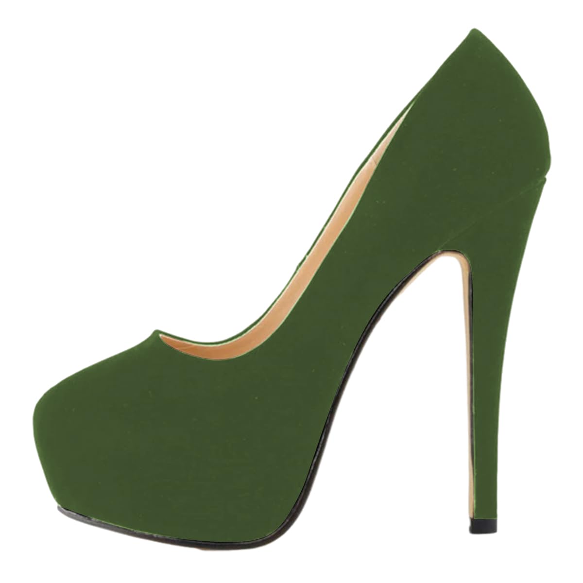 FSJ Women Sexy Round Toe Platform Pumps Stiletto High Heel Slip On Fashion Party Prom Dress Office Formal Shoes Size 4-15 US