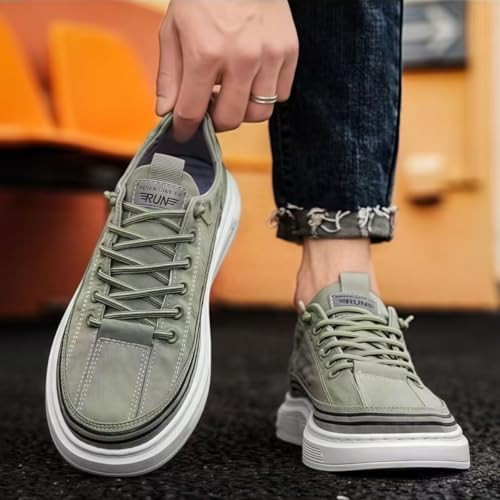 Image of Mens Slip On Walking Shoes Non Slip Running Shoes Workout Shoes Breathable Fashion Sneakers (Green, US Footwear Size System, Adult, Men, Numeric, Medium, 7)