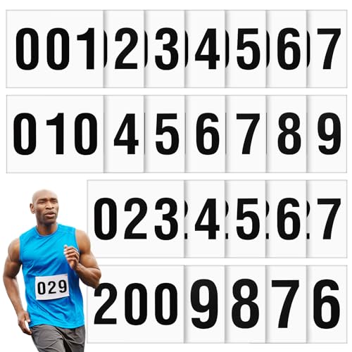 Honoson Adhesive Race Bib 7.5 x 6 Competition Number Bib Adhesive Running Race Number for Marathon Cross Country Running Cycling Mountain Climbing (200 Pcs)
