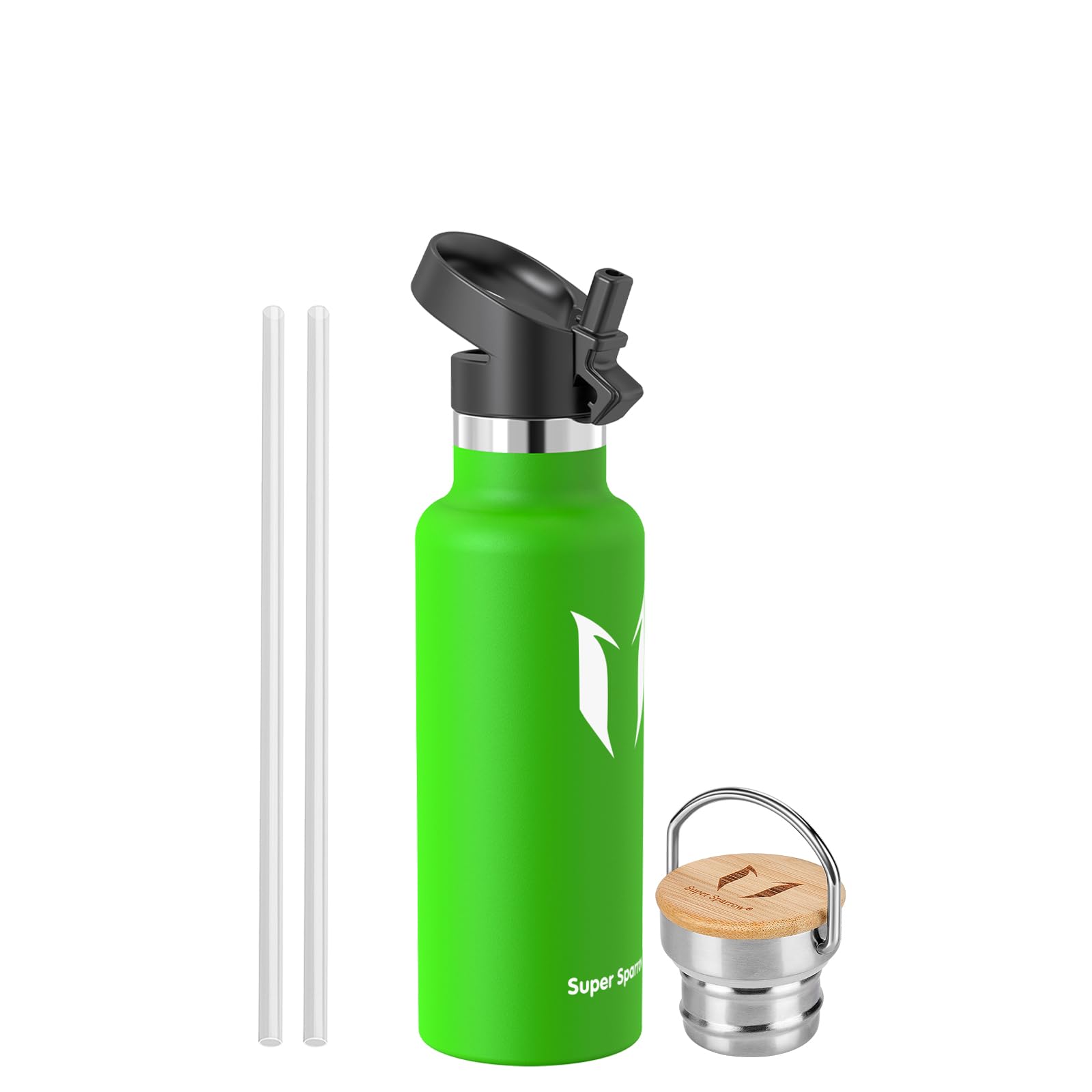 Super Sparrow Borraccia Termica - Bottiglia Termica Senza Perdite - 350ml/500ml/620ml/750ml/1L - Senza BPA Borracce Bambini - Per Scuola, Sport, Campeggio, Palestra, Ciclismo - Con 2 Tappi