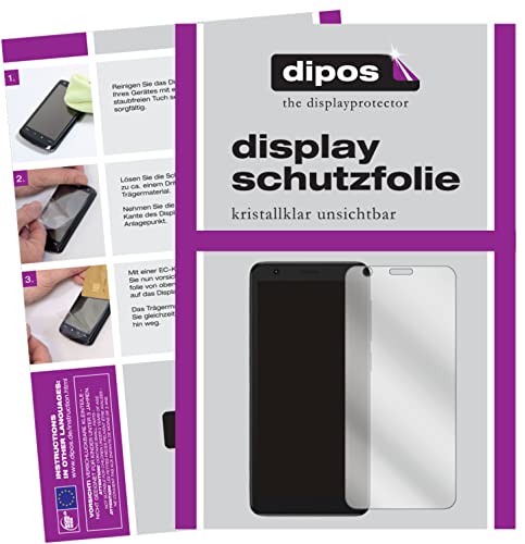 dipos I Schutzfolie kompatibel mit ZTE Blade L9 Displayschutz-Folie klar (Kleiner als das Glas, da Dieses gewölbt ist)