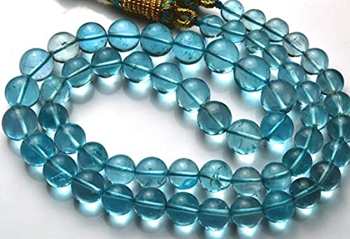 LKBEADS 1 sznur naturalny 40 cm kamień szlachetny super jakość niebieski topaz niebo niebieski gładkie okrągłe kulki pełny sznur wysokiej jakości naszyjnik 5,5 do 8,5 mm