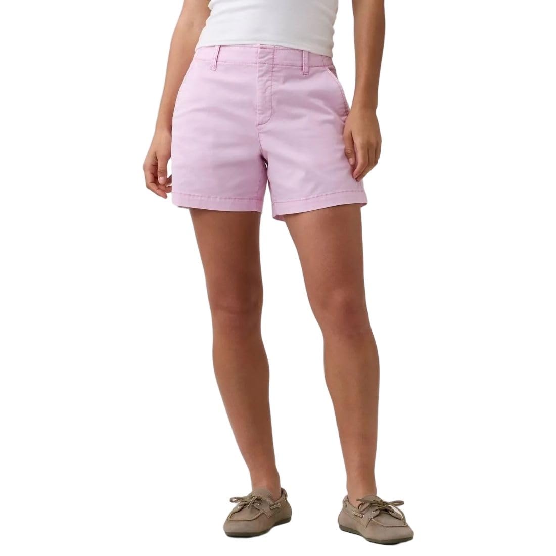 gap Women's Slim-fit Cotton Blend Chino Shorts, Pink, 6-picture-51