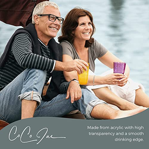 Cocojae Premium Shatterproof Drinking Glasses - Stackable & Reusable 20 Oz Drinking Plastic Cups - Dishwasher Safe, Bpa Free Acrylic Drinking Cups - Colorful Plastic Drinking Glasses - Set Of 6 #TOP7