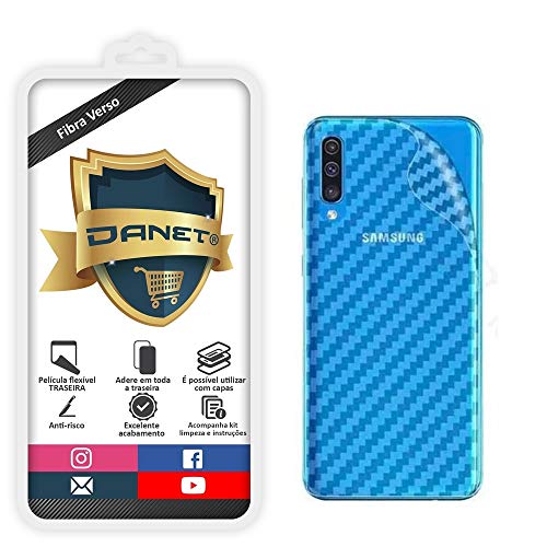 Película Fibra De Carbono Gel Flexível Traseira Verso Samsung Galaxy A30s - Proteção Que Adere E Cob