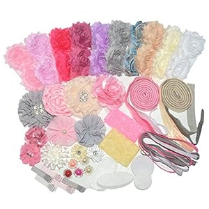 BERON 64 Pcs Headbands and Clips DIY Headand Kit Party Supplies for DIY Hair Bow Maker – Paris Inspired Collection(AIH0235-1)