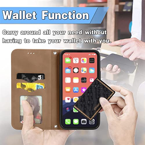 Étui portefeuille iPhone 13 Pro Max vert en cuir à rabat - 3