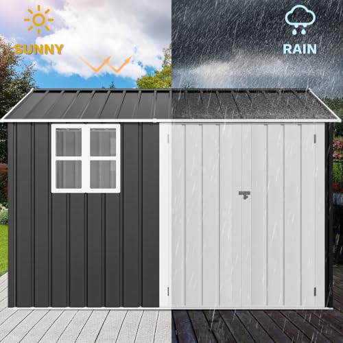 Image of DWVO Upgrade 3 Doors 10x8ft Large Outdoor Storage Shed with Window
