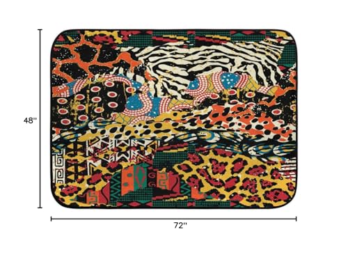 Tavisto African Animal Print Area Rug 4X6 Machine Washable Rug Ultra Soft Foldable Area Rugs With Non-Slip Backing For Office Living Room Bedroom thumb #1