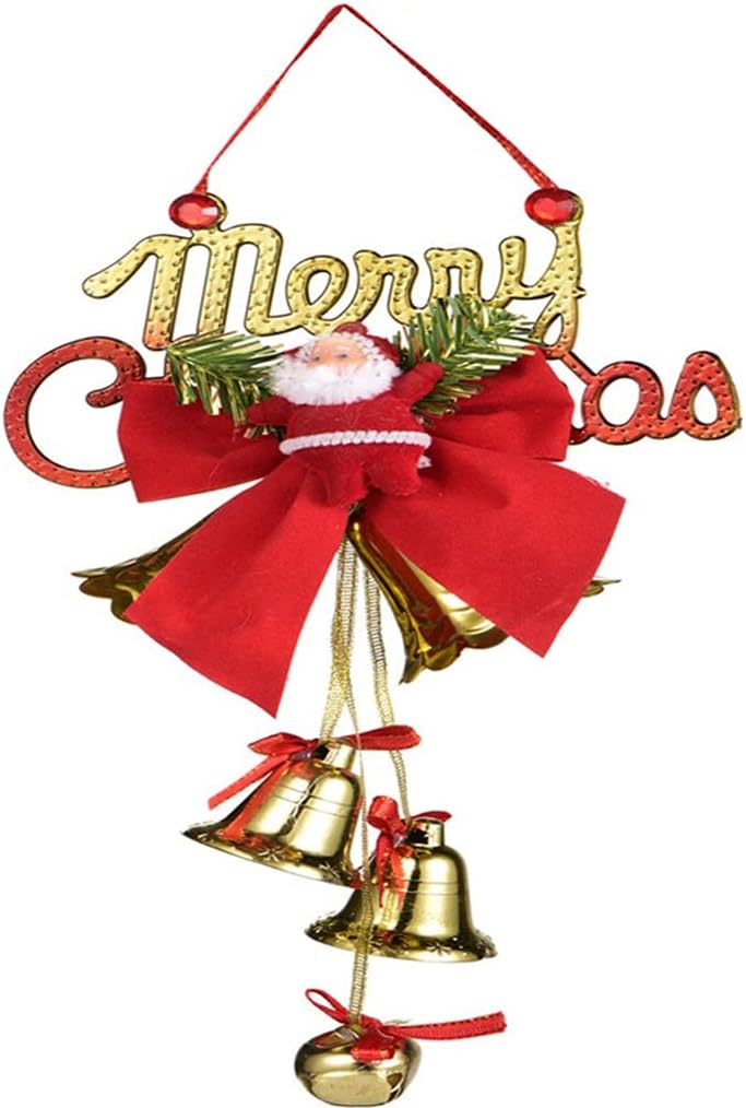 Christmas Decorations Xmas Bell Hanging Pendant Ornaments Metal Jingle Bells Doll (Color : B Size : 1222cm) (C 12 * 22cm)