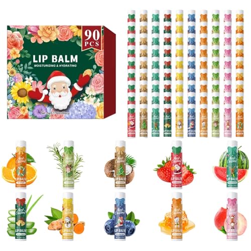 Bálsamo labial hidratante - Juego de barras suavizantes nutritivas de 90 piezas, cuidado protector hidratante de labios, fórmula, no pegajoso | Viajes diarios Al aire libre Trabajo Fiesta Cita n