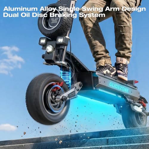 Image of JUNLING GD83 Electric Scooter, 5600W Dual Motor, 46 Mph Top Speed, 48 Miles Max Range, 60V /27AH Battery, Spare Tire & Aluminum Alloy Single Swing Arm, Dual Fast Charging Ports e-Scooter, 11 inch Off-Road