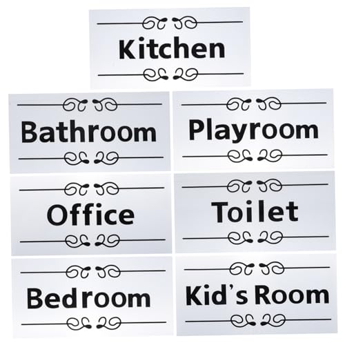 BUGUUYO 7 piezas Pegatinas Autoadhesivas para Baño Vinilo Decorativo para Puertas y Paredes Reutilizables sin Residuos Fáciles de Instalar para Hogar y Oficina