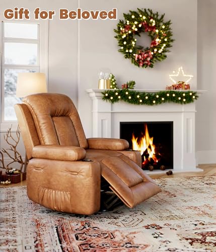 Image of GarveeHome Power Lift Recliner Chair - Heat and Massage, Faux PU Electric Lift Recliner for Elderly & Mobility Impaired, Adjustable Back and Legs, Heavy Duty Lift Chair for Seniors