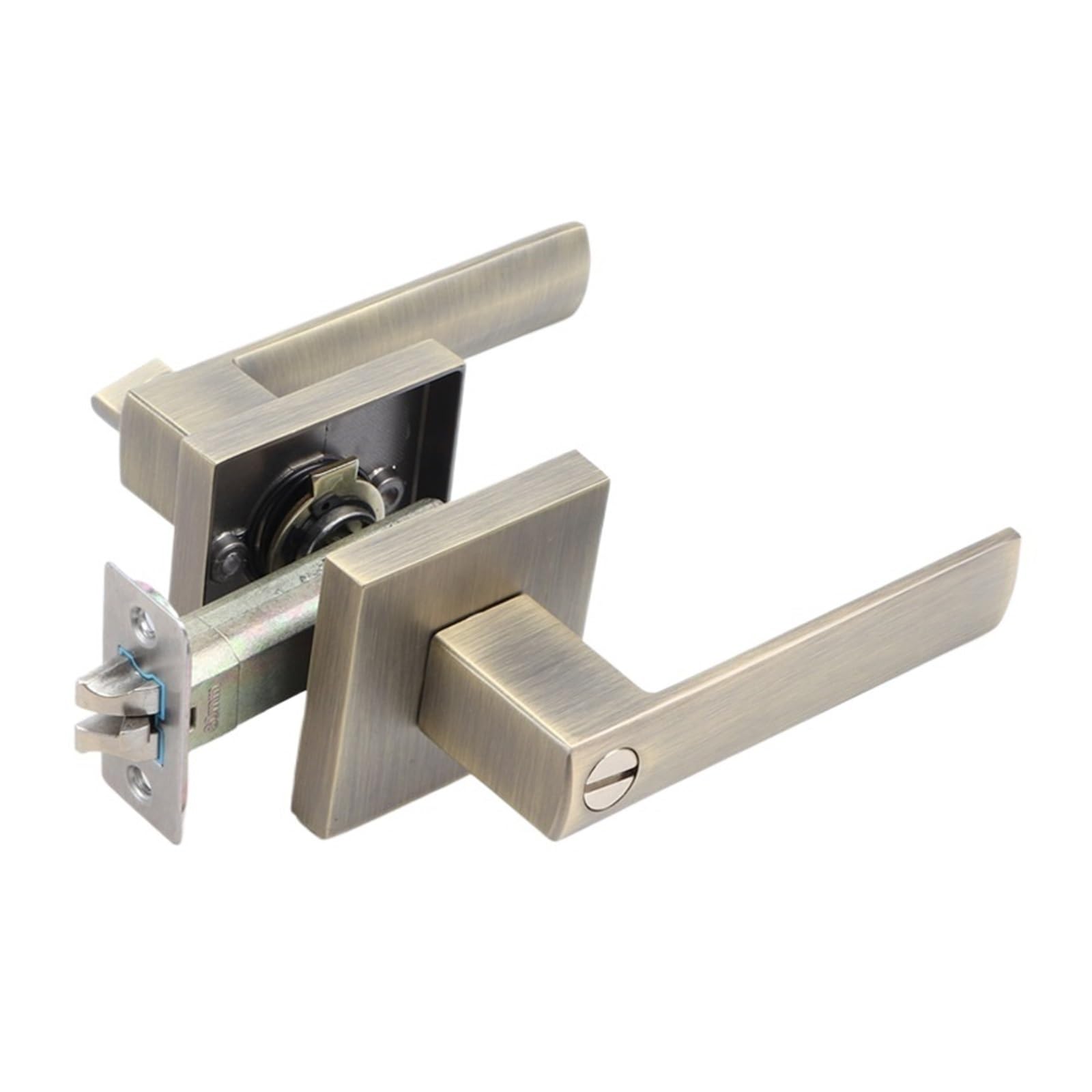 NYRXRYTCA American Three-Pole Lock Hotel Bathroom Door Lock Bedroom Privacy Lock Three-Pole Handle Lock Ball Lock(Bronze BK without key)