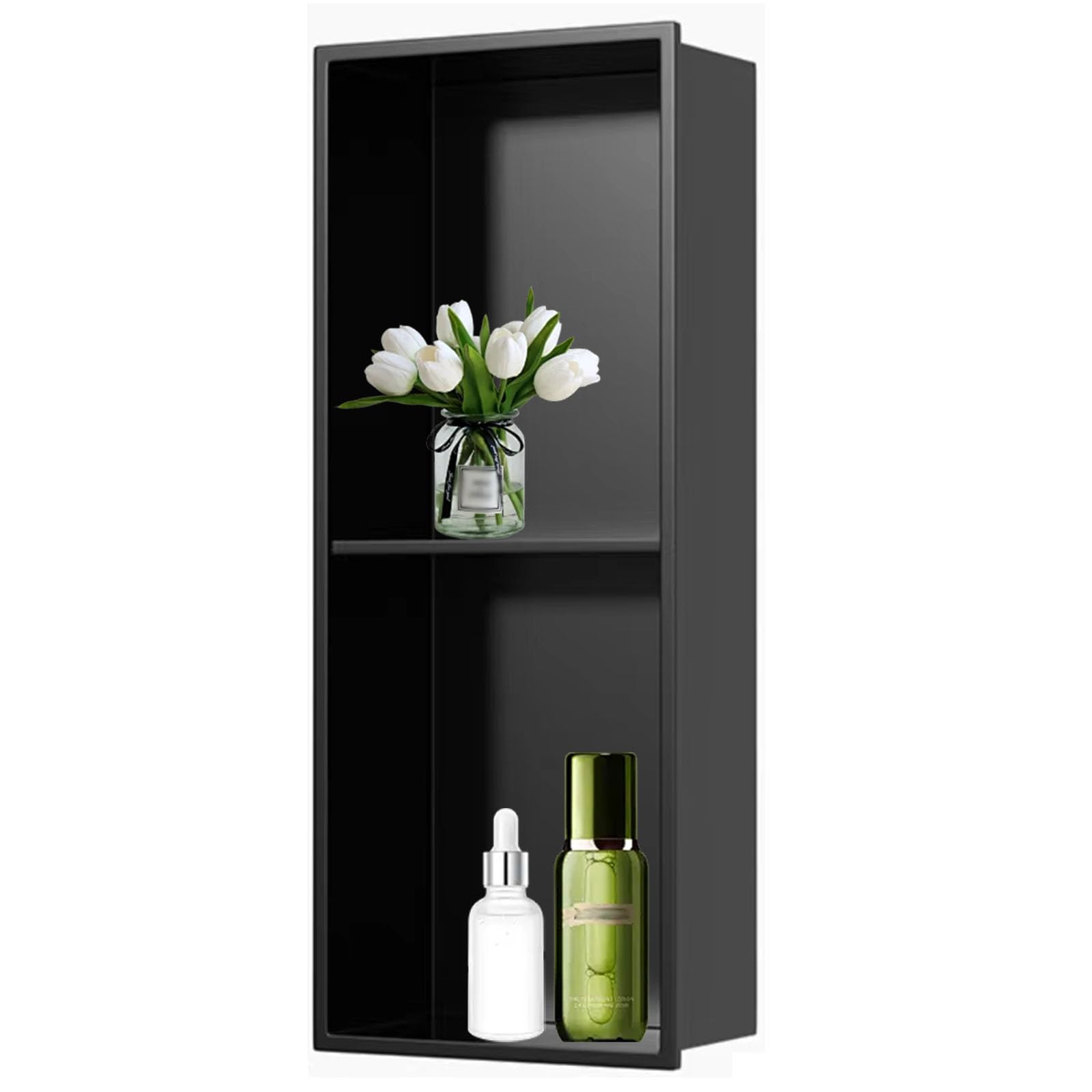 Étagère de douche d'angle de 142 à 314 cm avec paniers en ABS, poteau