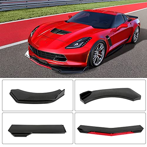 DREAMIZER Universal Front Lip for Car,Adjustable Front Bumper Lip Chin Spoiler Splitter Diffuser Protector Body Kit Compatible with Honda Nissan Toyota Mazda, Black w/Red by DREAMIZER - Image 3