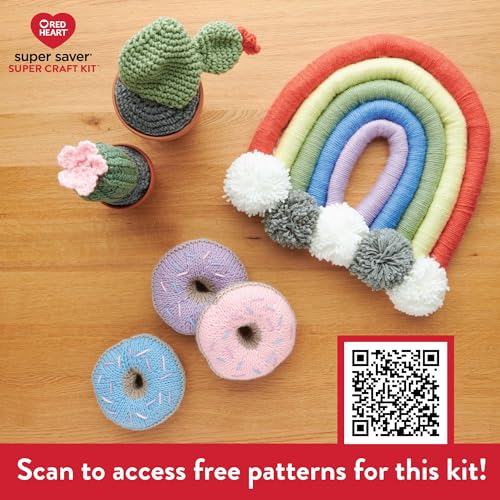 Image of Red Heart Super Saver Yarn Super Craft Kit Pastels,with 50 Countg /1.7 oz. 4 Medium Worsted Yarn for Knitting & Crocheting,12 Colors,Perfect for Chunky Sweaters,Blankets,Amigurumi,50 Count (Pack of 10)