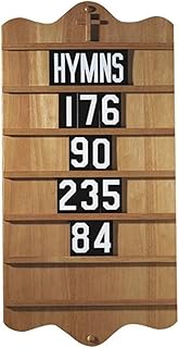 Walnut Stain Hymn Board with Sets of Numerals and Hymns Maple Hardwood for Church Sanctuary