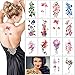 14 Feuilles de Tatouage de Grandes Fleurs Tatouages Temporaires Styles Mélangés Autocollant de Tatouage du Corps pour Femmes Filles Bras Dos Épaules Jambes