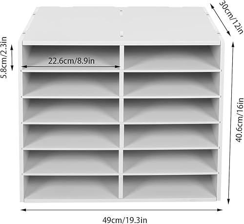 Miniatura 7 de Organizadores de escritorio de oficina  1227 ranuras de madera accesorios bandeja para cartas  Soporte clasificador de papel, estante de documentos