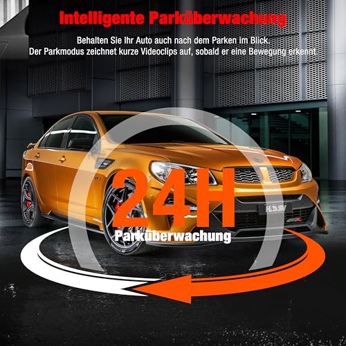 Volam 3 Kanal Dashcam Auto Vorne Hinten und Innen mit Akku, 1080P Dash Cam mit Auto Kamera Parküberwachung, Infrarot Nachtsicht WDR, G Sensor, 170° Weitwinkel Dash Camera mit Rückfahrkamera – Bild 5