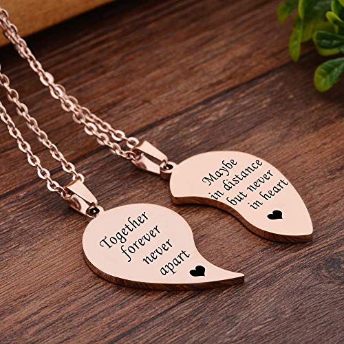 MJartoria Bundle BFF Necklace for 2-Split Valentine Heart Necklace Glitter Jelly Bangles Bracelets Set for Women Girls - Image 5