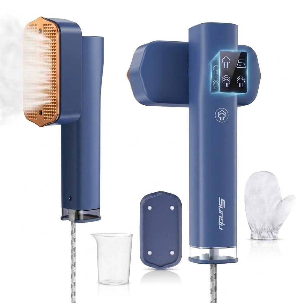 Sundu Clothes Steamer, Steamer for Clothes, Portable 2 In 1 Travel Steamer Iron,15s Fast Heat-up, 4 Modes, LED Display, 20 Minutes of Continuous Ironing Handheld Garment Steamer for Travel and Home