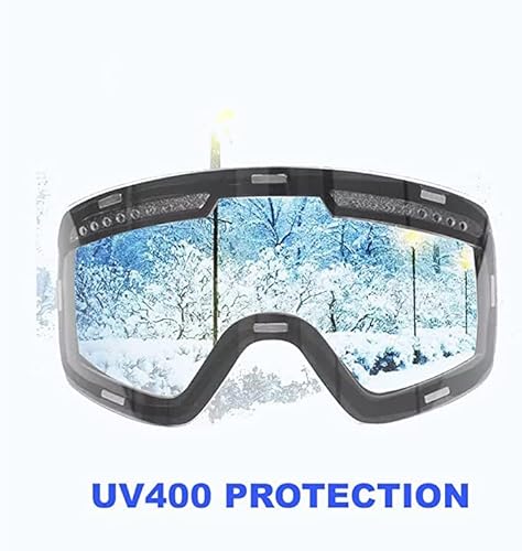Magnetic Ski Goggles Set, Uv400 Protection Snowboarding Goggles With 2 Interchangeable Magnetic Lenses, Snow Goggles For Men And Women With Anti-Fog #TOP4