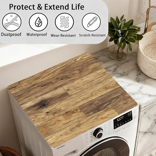Image of Washer Dryer Top Cover Mat, Non-Slip Laundry Room Decor, Laundry Room Kitchen Appliance Decor Protector Size 23.6x19.7in