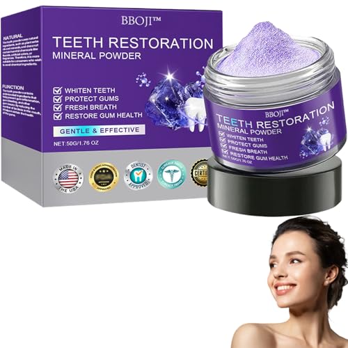 BBOJI Teeth Restoration Mineral Powder Tooth Restoration Powder Natural Teeth Restoration Powder-50g Professional Oral Care Protect Gums and Freshen Breat (1 Bottle)