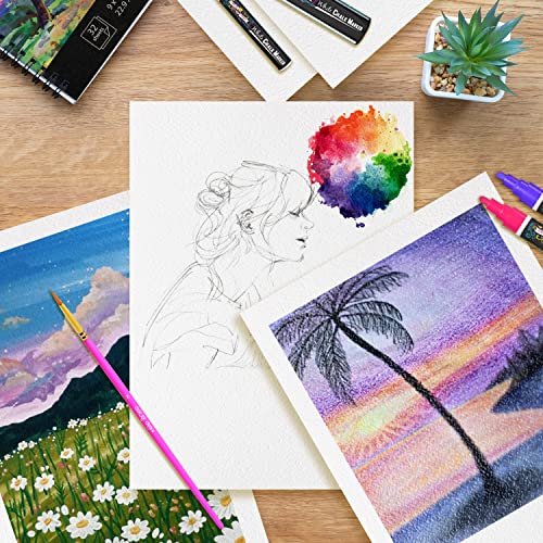 Watercolor Paper Water Color Paper White 3 Pack 5.5X8.5” (96 Sheets)- Water Color Paper Sketch Book - Watercolor Paper Pad, Watercolor Pad, Watercolor Paper Sketchbook - Water Color Paper For Artists #TOP7