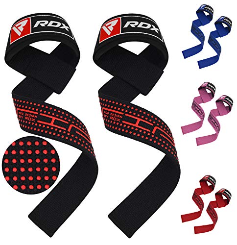 RDX Weight Lifting Straps Pair,Padded Wrist Support Non Slip Flex Gel Grip,Great for Powerlifting, Bodybuilding, Gym Workout, Strength Training,Deadlifts & Fitness, Xfit