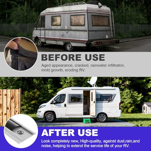 3/4" 100FT RV Vinyl Trim Insert with Screws - Durable Black Vinyl Molding for RV, Camper, Travel Trailer Exterior Screw Cover, Easy Install, Weather-Resistant Replacement Trim by Podoy - Image 6