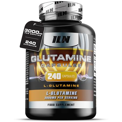 ILN - L Glutamine Capsules - 3000mg per Serving - 240 Vegetarian Capsules - L-Glutamine Nutritional Supplements (40 Servings)