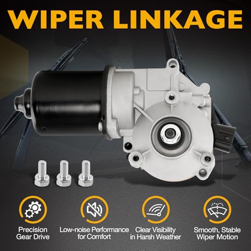 Image of Front Windshield Wiper Motor Compatible with 07-13 Chevrolet Avalanche, 14-18 Cheyenne, 07-18 Silverado 1500, 07-18 GMC Sierra 1500, 07-14 Cadillac Escalade Replacement 15779727, 15846942