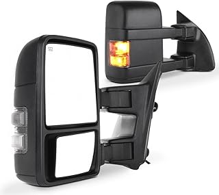 SCITOO Towing Mirrors fit for Ford High Perfitmance Mirrors fit 1999-2007 for F250 for F350 for F450 for F550 Super Duty with Amber Turn Signal Power Adjusted Heated Manual Telescoping Features