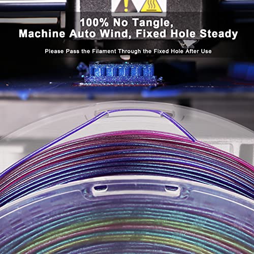 Image of AMOLEN PLA 3D Printer Filament PLA Filament 1.75mm, Color Change Filament 1.75mm Changeable Purple Green Gold Red Purple Color Shift Multicolor Filament,3D Printing Filament 1KG /2.2lb