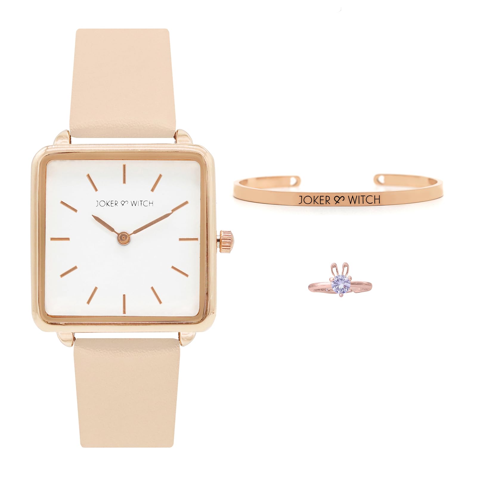 Joker & Witch Leather Women Pink Lemonade Love Triangle Analogue Watch, White Dial, Pink Band (B0C862Q9GV) Amazon Price History, Amazon Price Tracker